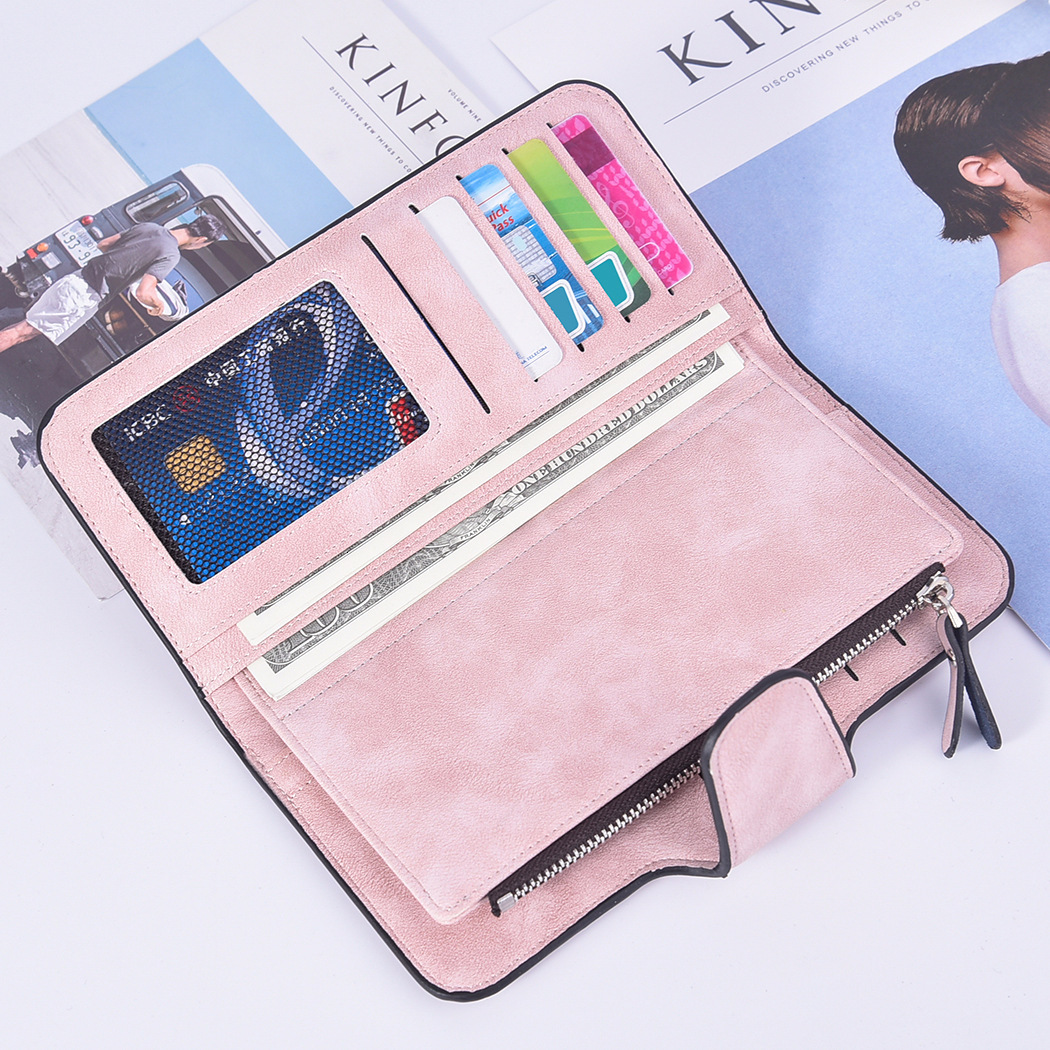 Free Shipping Designer Women's Long Matte Buckle Women's Wallet Coin Wallet Leather Wallet Luxury Bag Multiple Card Slots