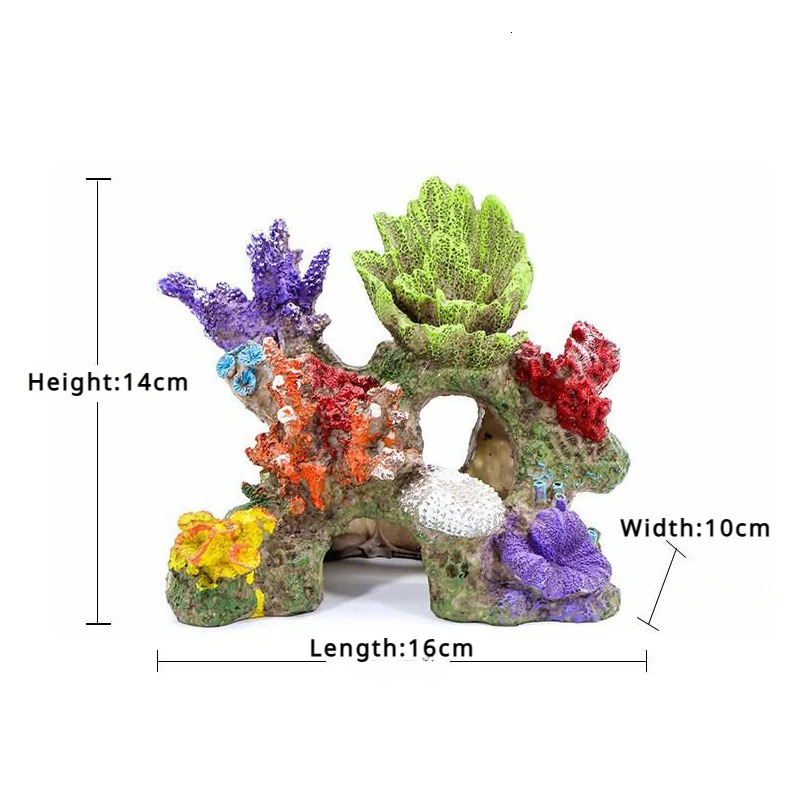 Fish Tank Decoration Aquarium Landscape Background Simulation Moss Coral Decoration Imitation Submarine Stone Resin Rockery 250613