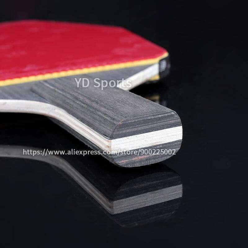 Professional Horizontal Grip Hexagonal Table Tennis Rackets Pimples-in Black Carbon Fiber Ping Pong Racquet Paddle Competition