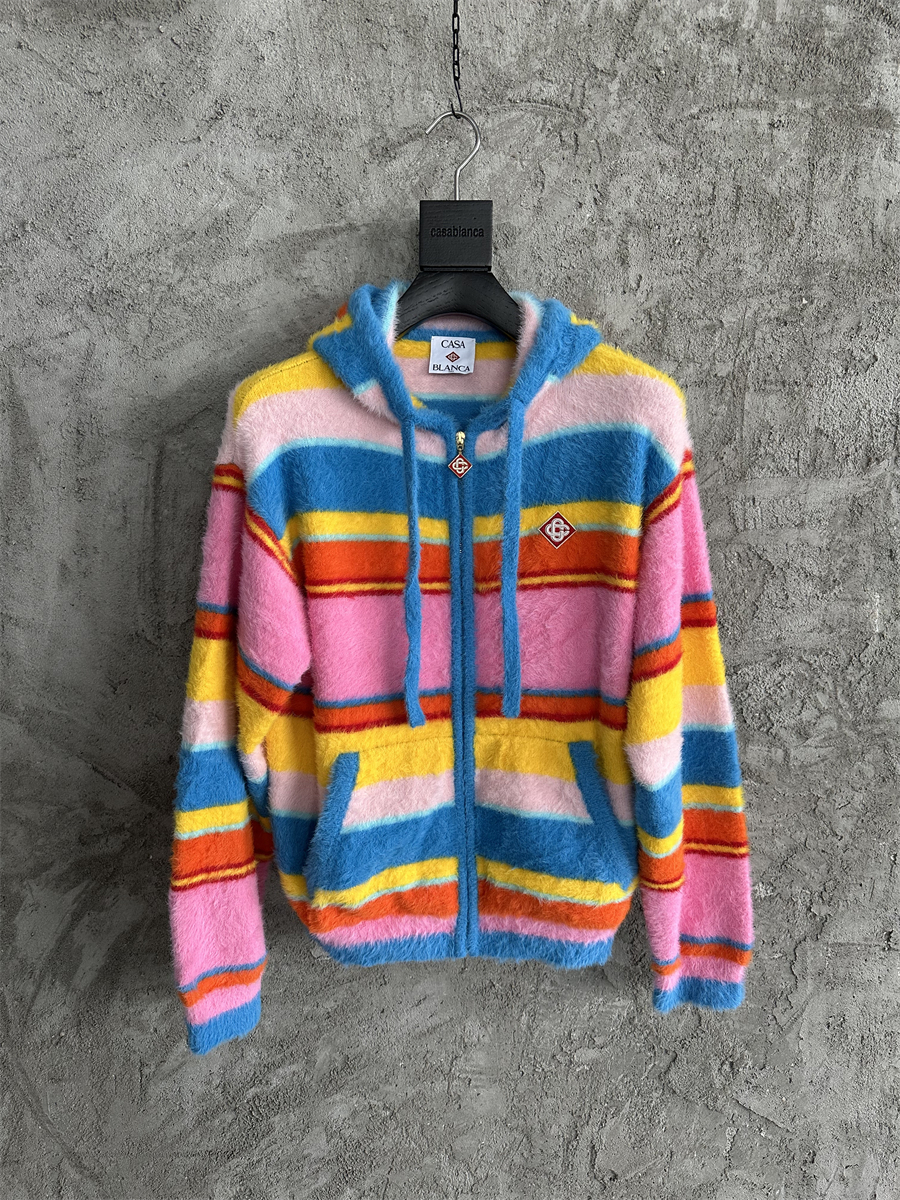 High quality streetwear trendy designer sweaters mink plush loose coats Baseball jacket sports clothing hoodies zipper knitted cardigans Hoodie