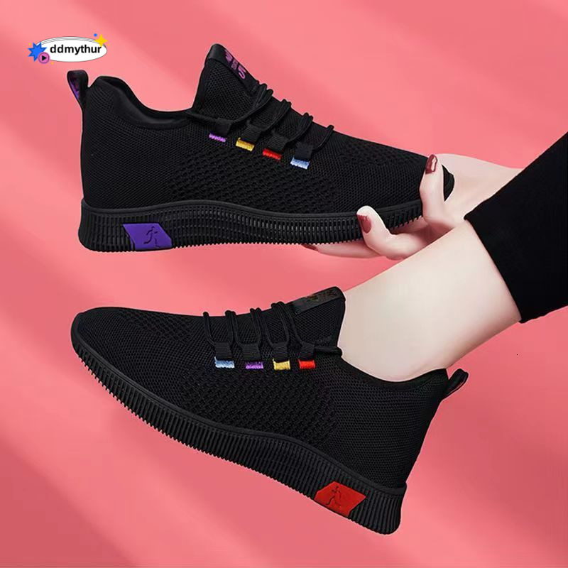 Women's Summer Mesh Soft Sole Non-Slip Kitchen Office Black Work Fitness Dance Casual Running Shoes ddmythur