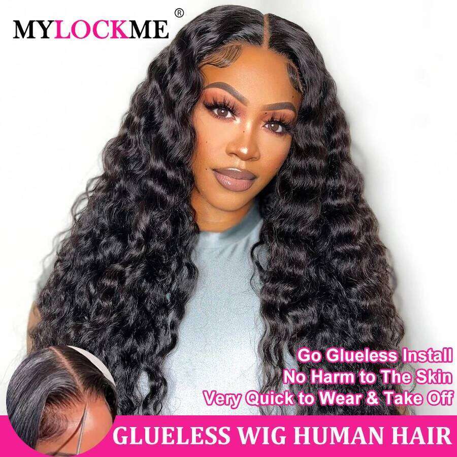 200% Wear Go 6x4 5x5 4X4 Glueless Wigs Human Hair Pre Cut Closure Brazilian Deep Wave 13x4 13x6 Lace Frontal Wig