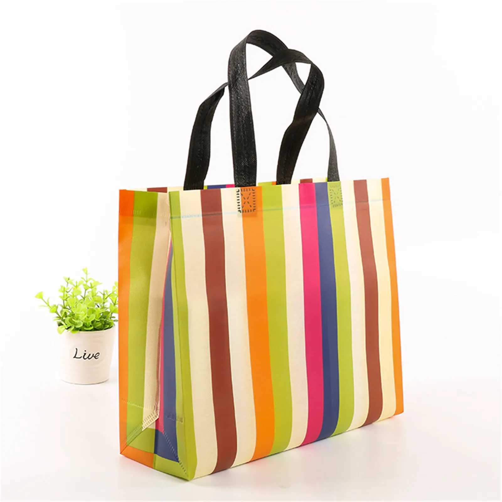 New Wen Foldable Shopping Bag Reusable Eco Tote Pouch Large N-woven Shopper Bags Travel Grocery Shopping Bags B250618