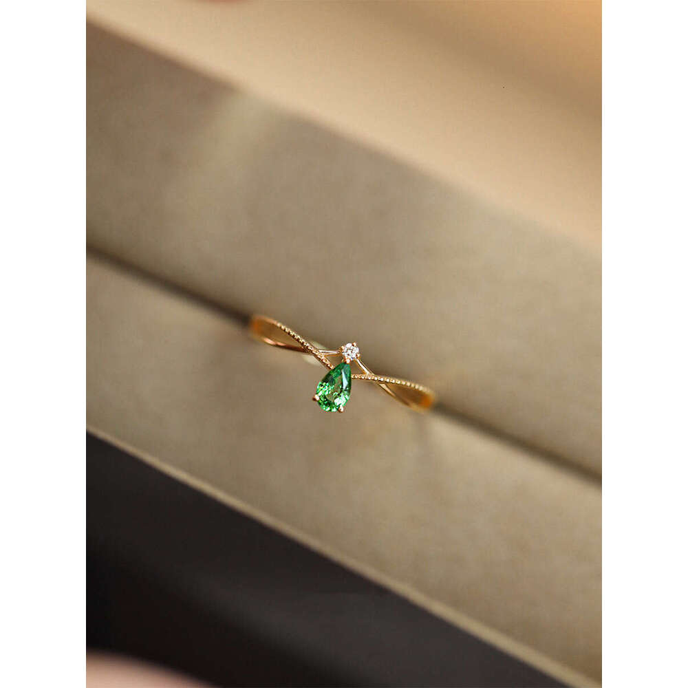 Water Drop Cross Simple Versatile Ring for Women, Light Luxury Fashion Niche Temperament Double Layer Wrapped Fairy Jewelry