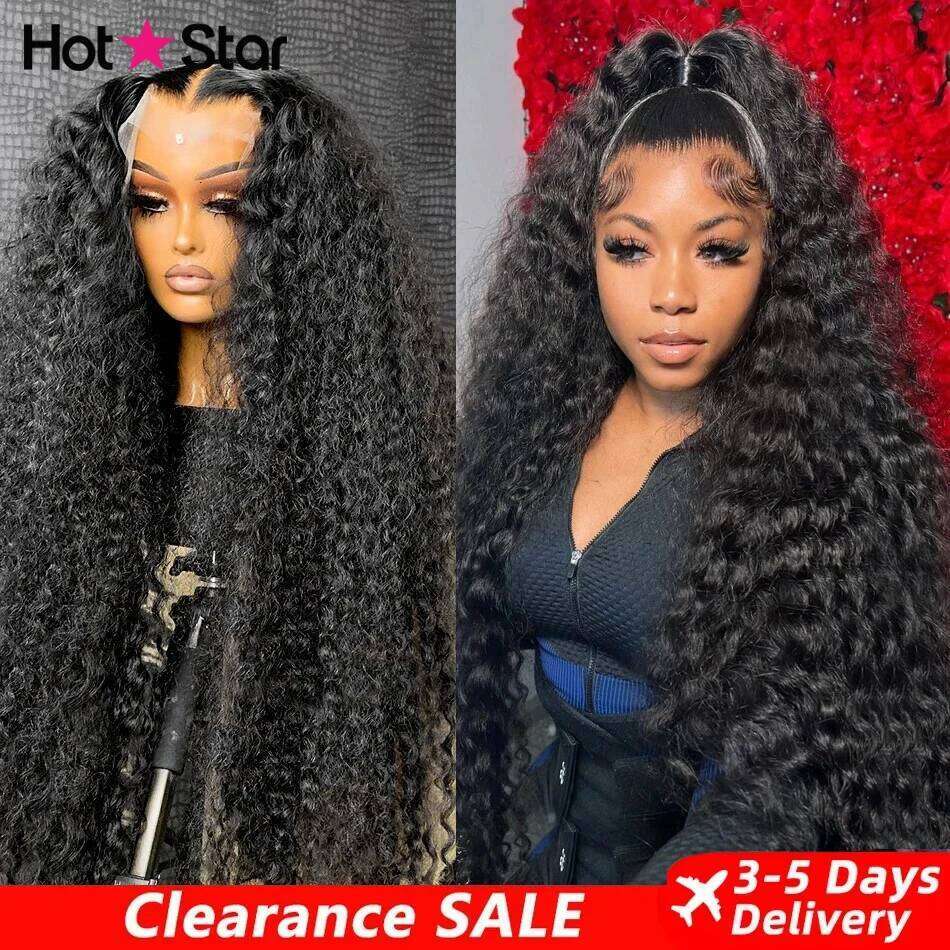 Malaysian 40 inch Long 13x6 HD Frontal Human Hair Jerry Water Curly Wave Lace Front Wigs
