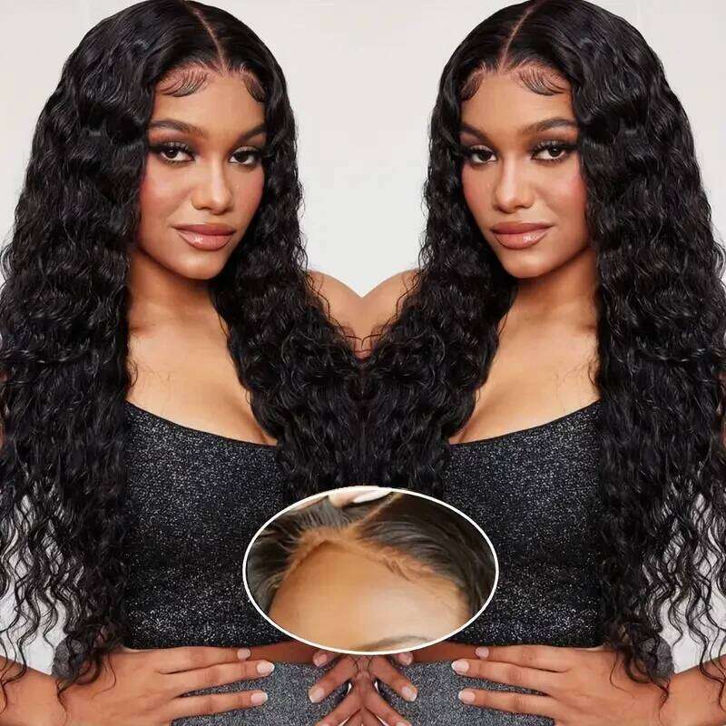 Alimice HD Frontal Human Hair Wigs Loose Deep Wave Lace Front Curly 5x5 Closure Wig For Women