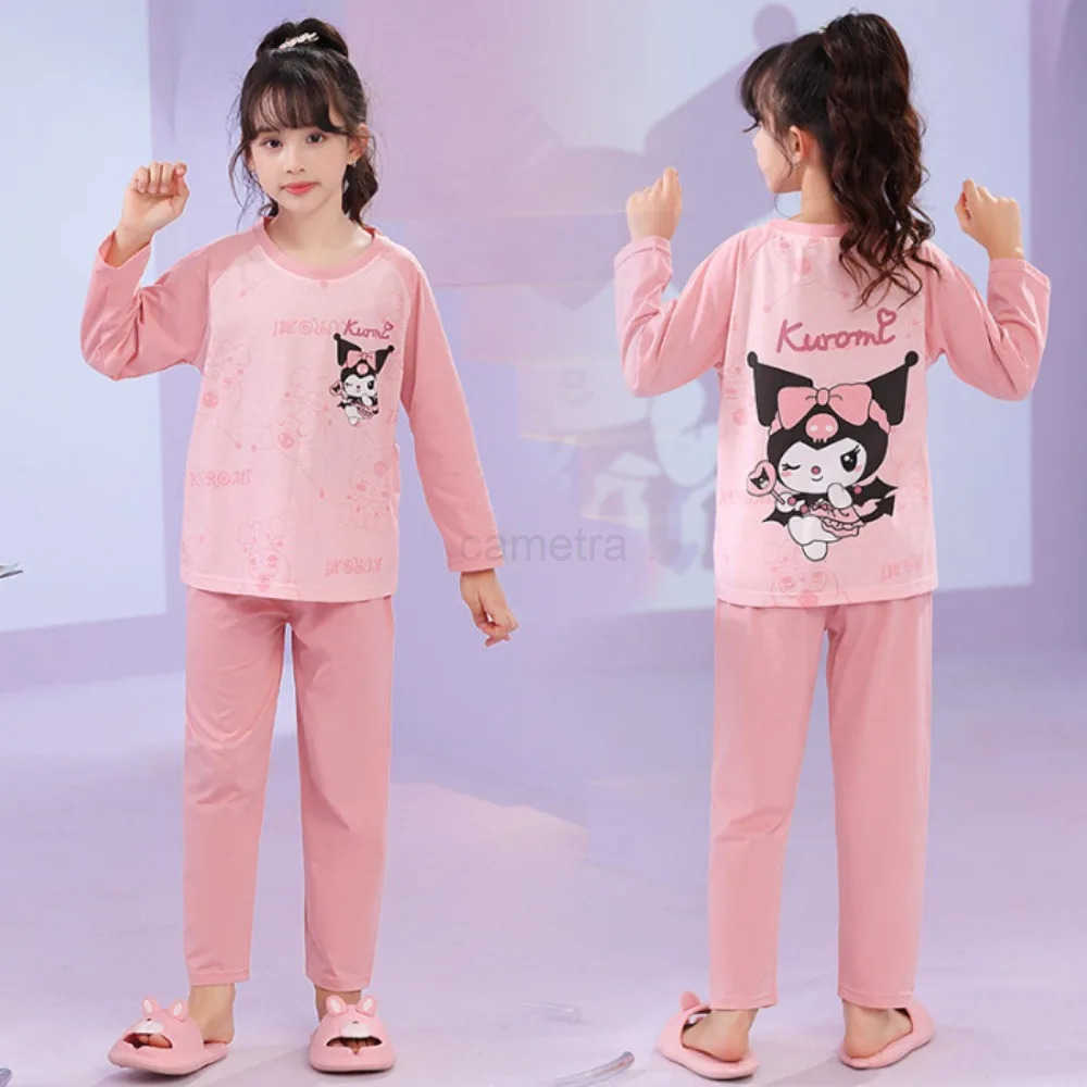 Sanrio Pattern Print Children Pajama Sets Soft O Neck Comfortable Kids Pajamas Suit Causal Loose Breathable Boys Girls Sleepwear XJ250618XJ250618