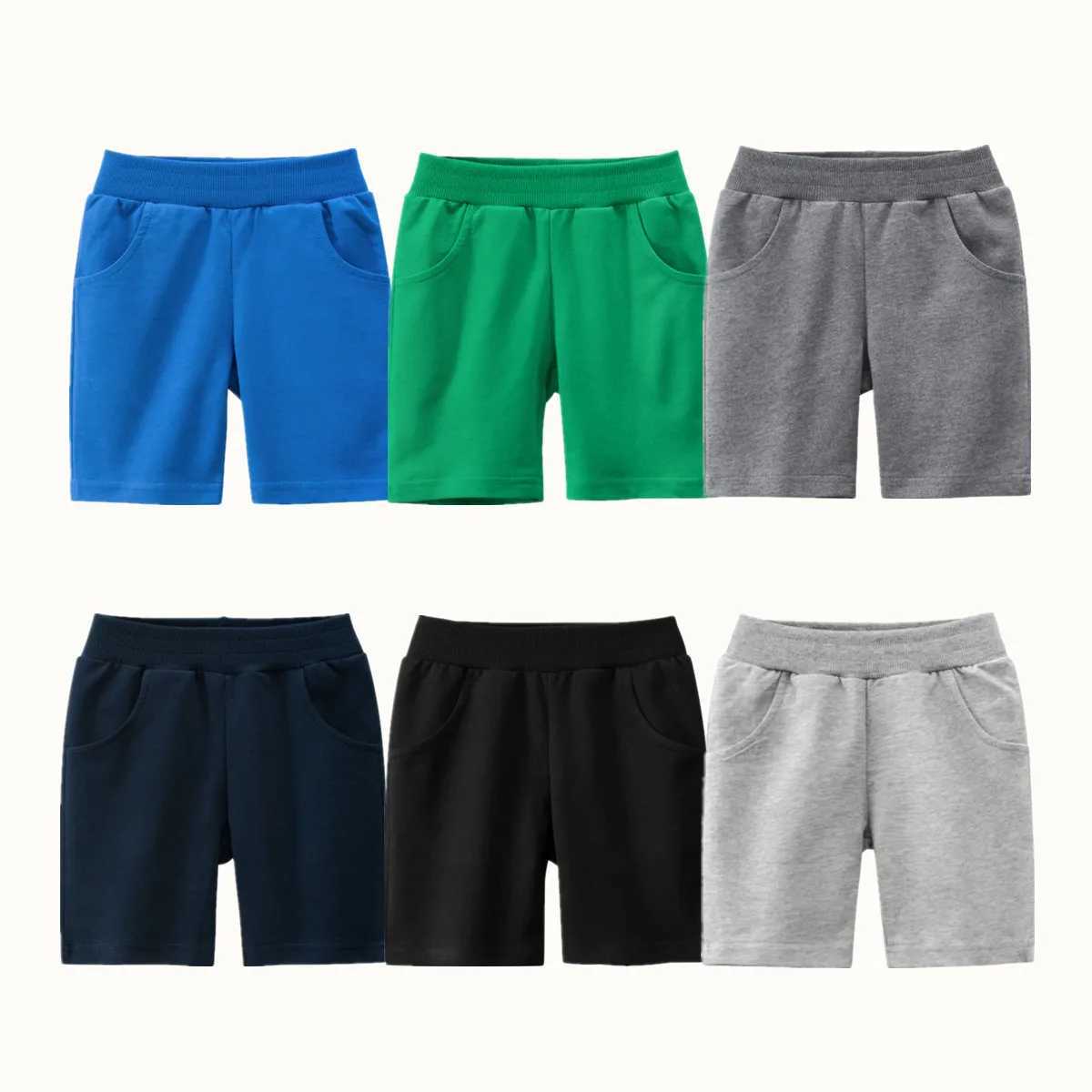 2024 Summer Children Boys Shorts Pants 100% Cotton Solid Color Sport Casual Knickers for 1-9 Years Kids Boys GirlsC250617