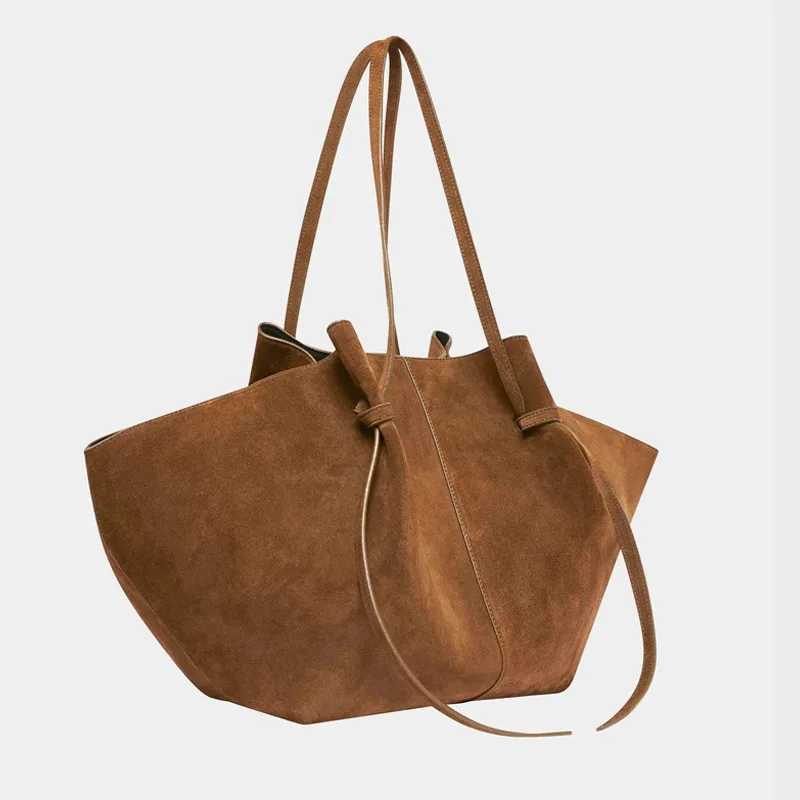 Wens Shoulder Bag Suede Nubuck Large Capacity Handheld Wing Tote Bag Designer LG Shoulder Strap Shopping Roy Bags New B250618
