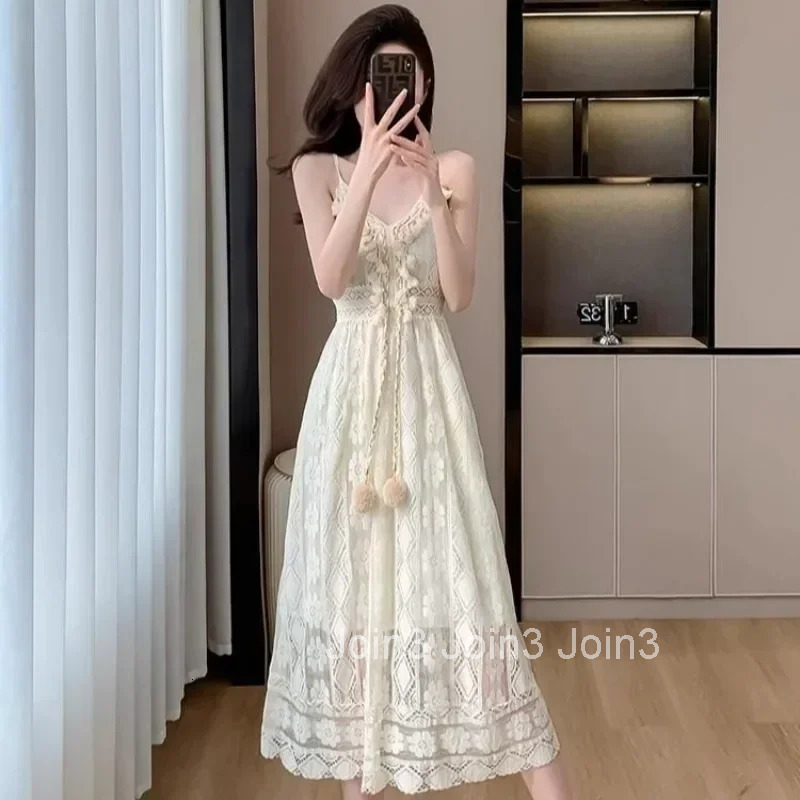 Female Dress Hollow Vintage Chic and Elegant Pretty High Quality Womens Long Sleeve Dresses Luxury Cheap Casual Elastic Party G