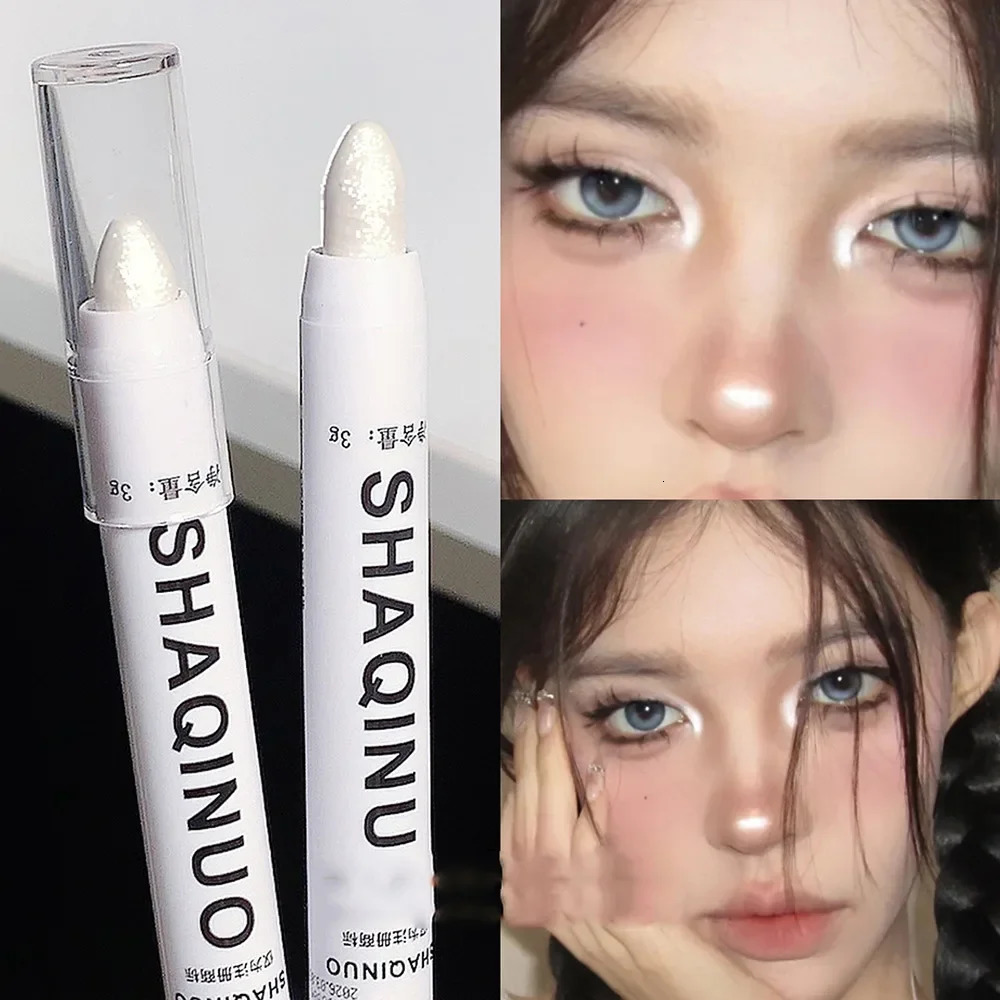 Matte Eyeshadow Stick White Eyeliner Shimmer Silver Highlighter Pen 250618