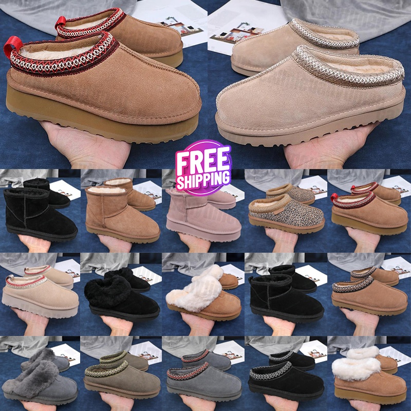 designer slippers tasman fur slides classic mini uggssandal platform boot Suede Tazz Shearling Slipper men women shoes Ankle mules winter designer booties