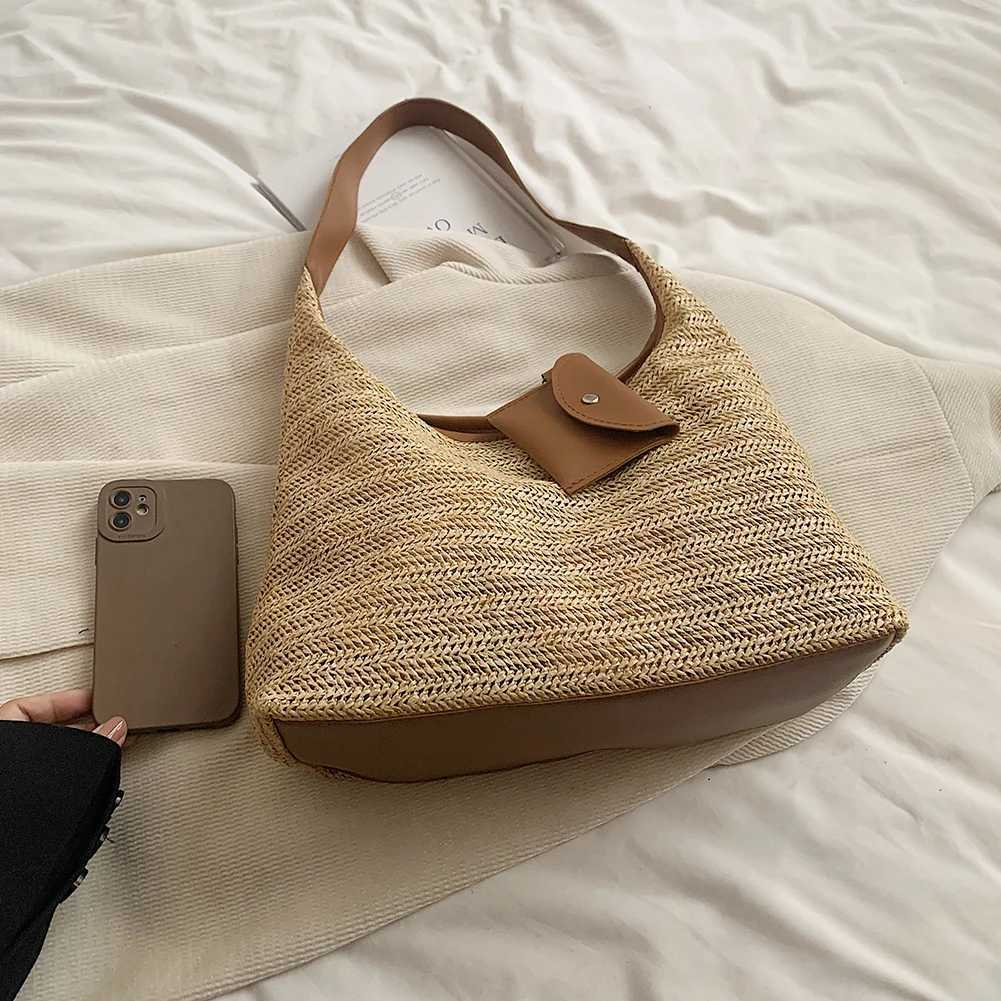 Wen Str Tote Bag Wear Resist Hand Woven Shoulder Bag Large Capacity Shoulder Bag Handbag Leisure Bag with Mahing Cluh B250618