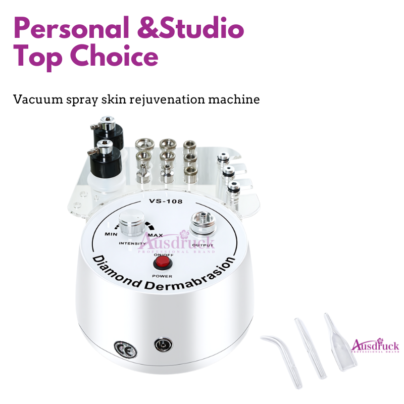 3-in-1 Mini Diamond Microdermabrasion Machine | Vacuum Extraction + Spray Mist | Portable Facial Skin Rejuvenation Device