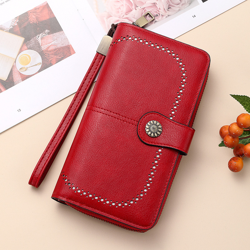 Free Shipping Designer Luxury Bag Hot Selling RFID Anti Magnetic Wallet Long Zipper Women's Wallet Leather Wallet New Large Capacity Tote Bag