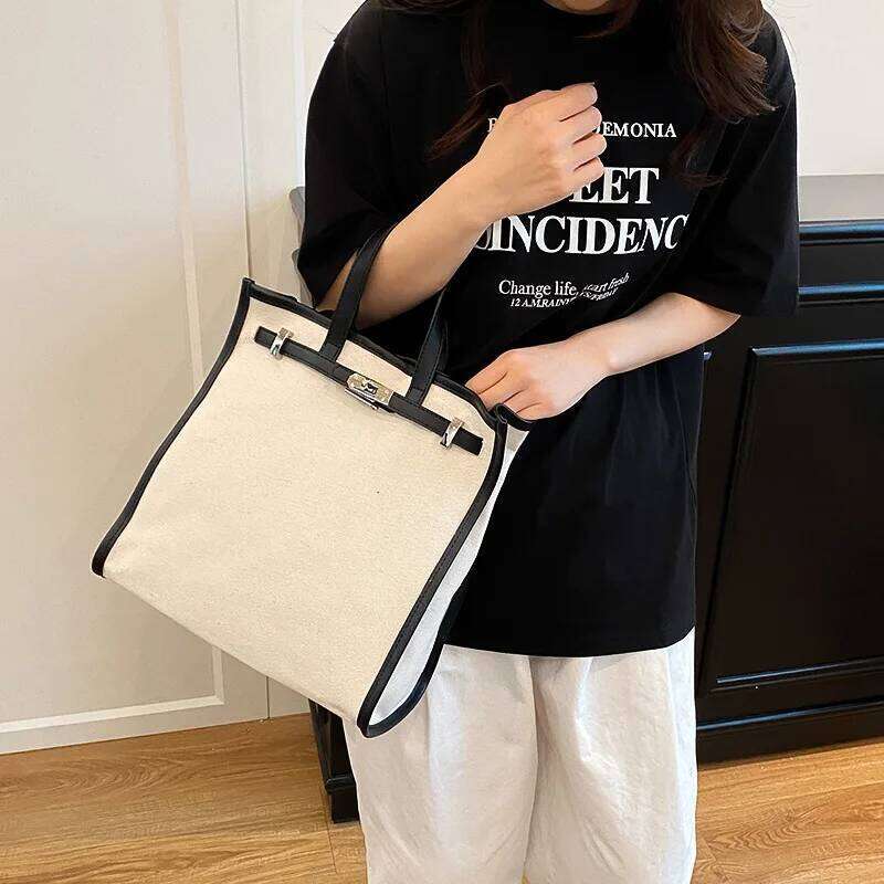 Spring 2025 Large Tote Shoulder Bag - Textured Vegan Leather Indie Design For Women Work & Travel Essentials