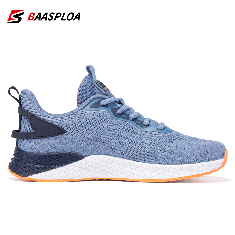 Baasploa Men Fashion Running Shoes Breathable Knit Tennis Sports Shoes Male Lightweight Walking Shoes