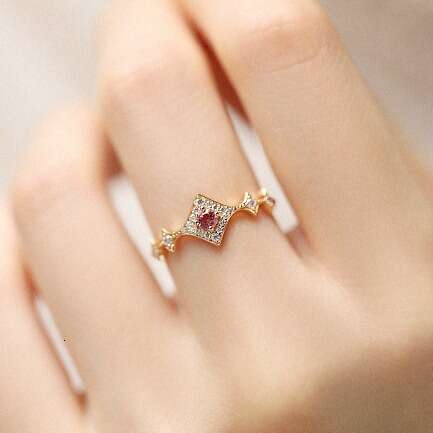 "Tuileries Garden" French Rose Baroque Natural Pink Tourmaline Fashionable High-end Light Luxury Ring