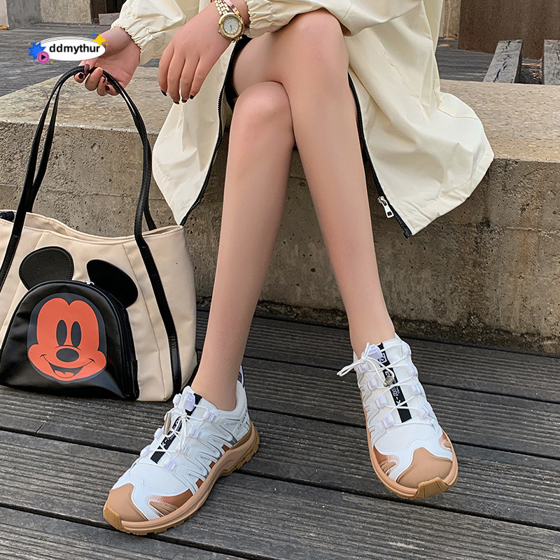 Women's 2023 Spring European Genuine Leather Lightweight Thick-Soled Platform Lace-Up Casual Dad Sneakers Sports Shoes ddmythur