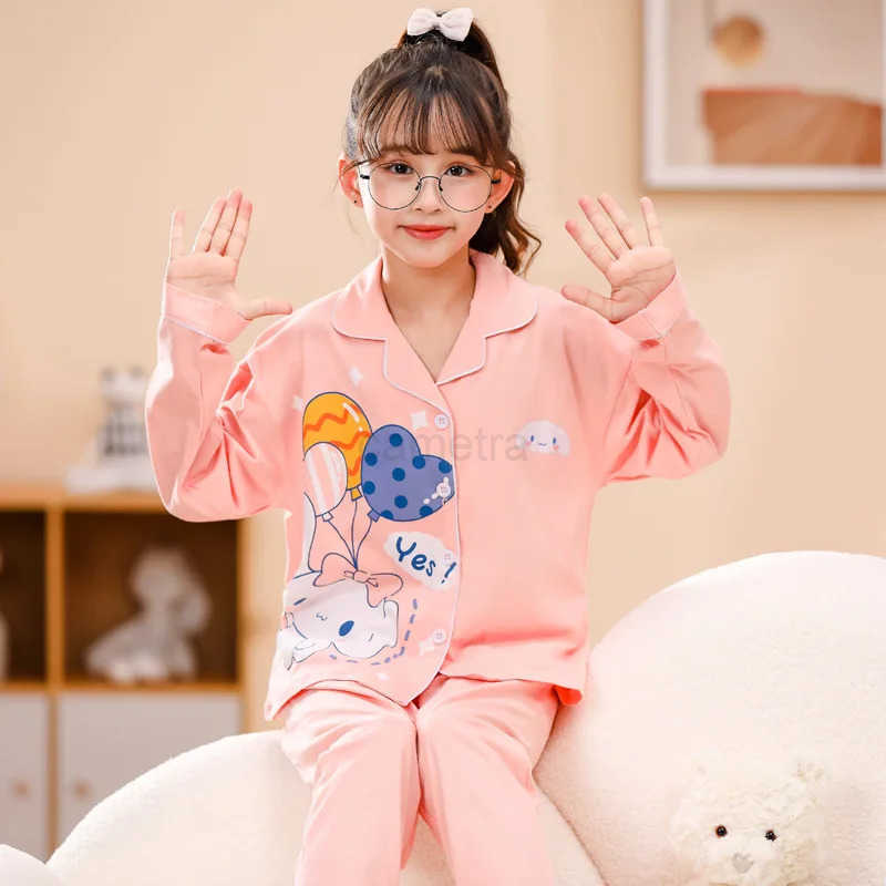Sanrio Cute Kuromi Girls Pajama Sets Harajuku Lovely Cartoon Print Night Clothes Set Soft Suitable Comfortable Indoor Costume Autumn XJ250618XJ250618