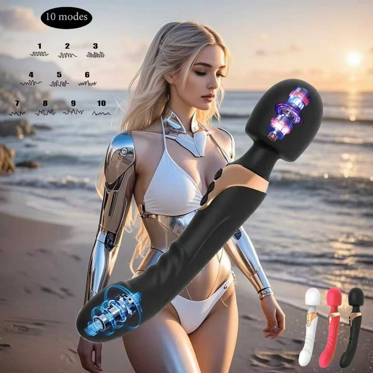 Dual Motor Silicone Vibrator Magic Wand G-spot Sex Toy Powerful Massager for Women Clitoris Stimulator for Adults 18+ XJ250618