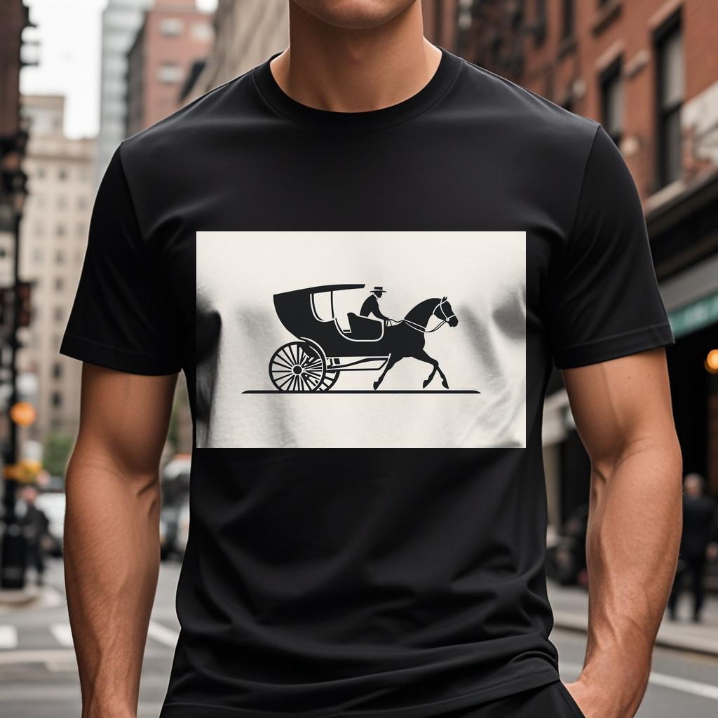 Dongdumaoyi And White T-Shirt With An Image Of A Horse Drawn On It T Shirts Round Collar