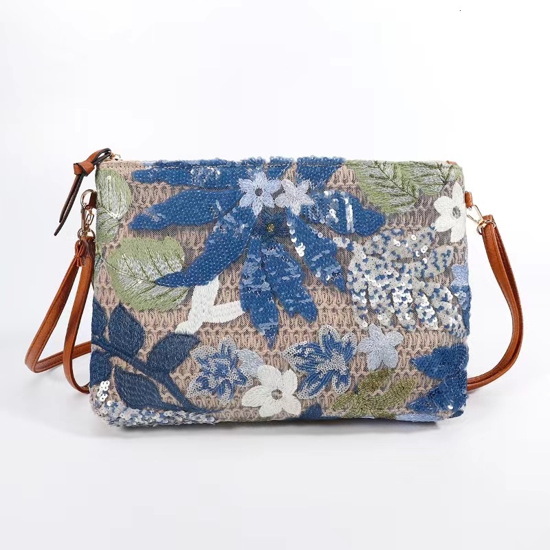 Free Shipping 2025 Summer New Designer Bag High-end Casual High-quality Shopping Bag Woven Straw Crossbody Bag Large Capacity Sequin Woven Shoulder Ha