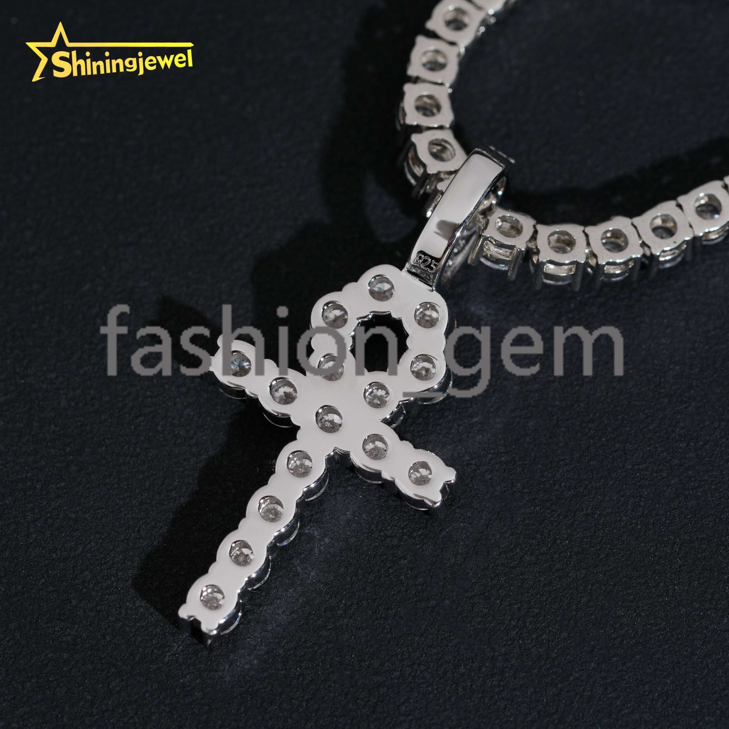 Ready to Ship Cross Pendant VVS Moissanite Diamond Pendants 925 Sterling Silver Iced Out Jewelry Custom Cross Pendant Set
