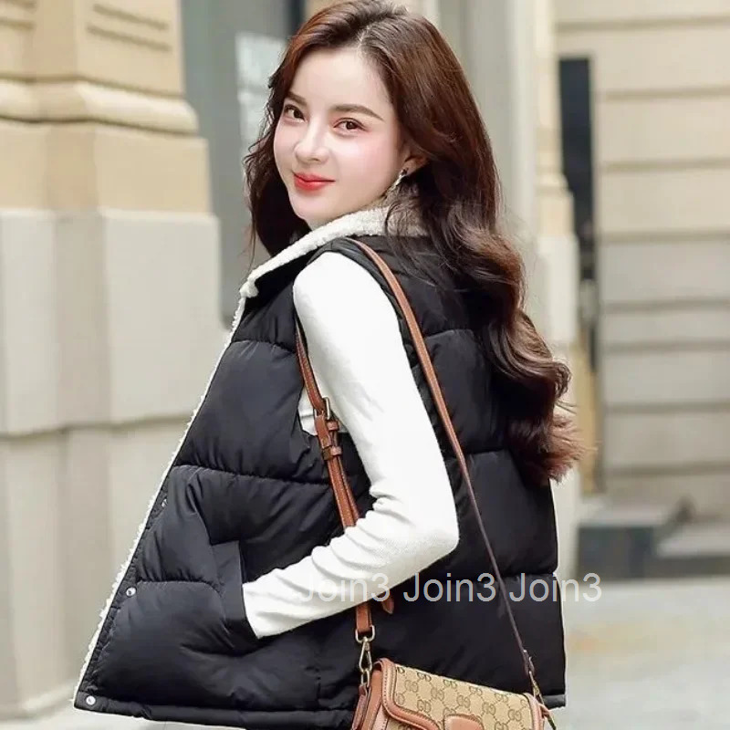 Womens Vests Half Short Slim Fit Lady Padded Cotton Giletes Korean Style Winter Clothing Working Elegant Pretty Cheap Warm Cold