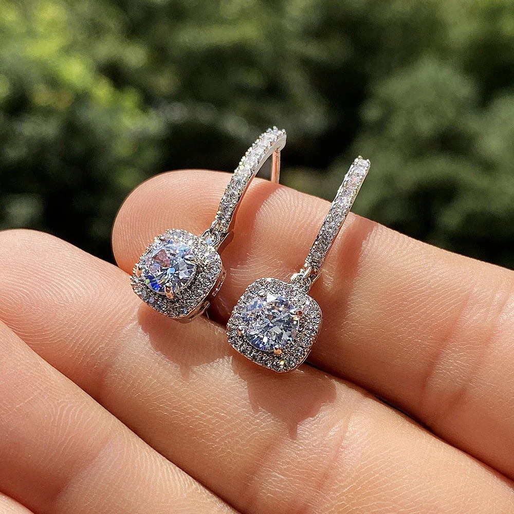 CAOSHI Gorgeous Bridal Wedding Earrings Graceful Bright Zirconia Crystal Pendant Accessories for Engagement Elegant Lady Jewelry 250617