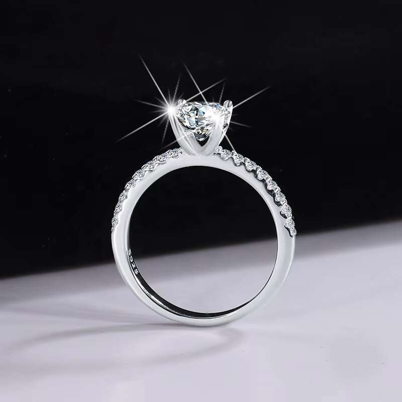 Fine Jewelry Moissanite Silver 925 Ring Womens Luxury 1ct Moissanite Engagement Wedding Rings D VVS with Promise Rings