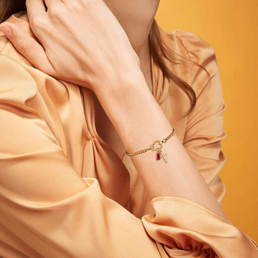 2025 NEW INS Hot Luxury Jewelry Designer Bracelet Gold Bead Bracelet Ins Lover Knot Zodiac Month Stone Pendant Bracelet Love Knot Plated 18k Gold Jewe