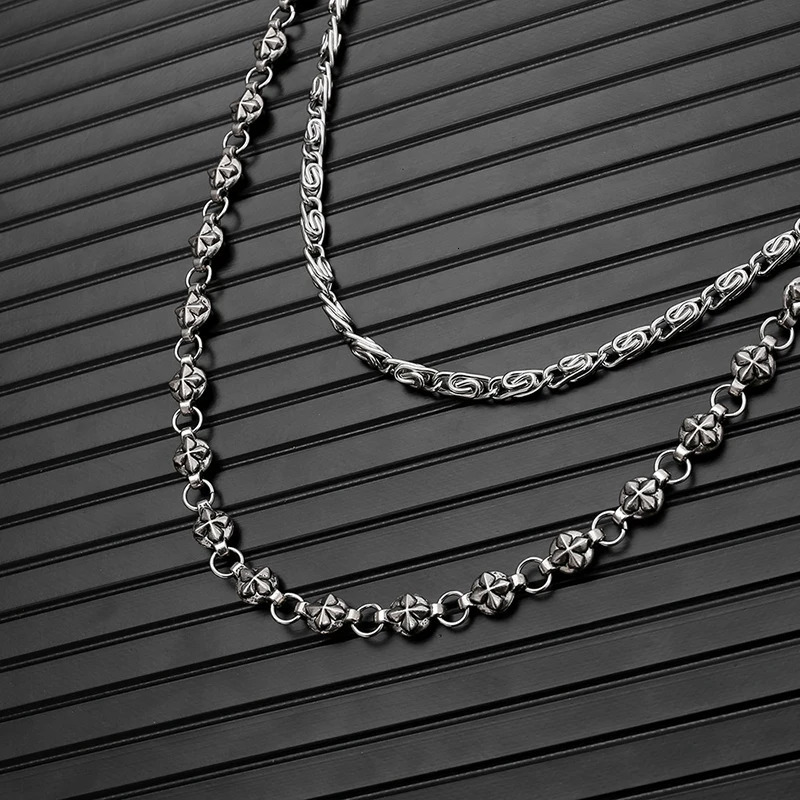 Hip Hop Double Layer Metal Cross Jeans Waist Chain - Unisex Keychain Accessory 250618