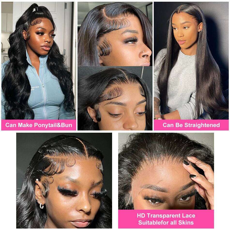 4x4 5x5 13x4 13x6 Hd Body Wave Frontal Human Hair Wigs 360 Brazilian Pre Plucked For Women 30 40 Inch Lace Front Wig