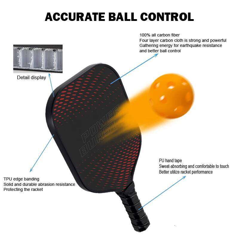 professional carbon fiber Pickleball paddle, indoor/outdoor sports the first choice for beginners/advanced players tennis racket