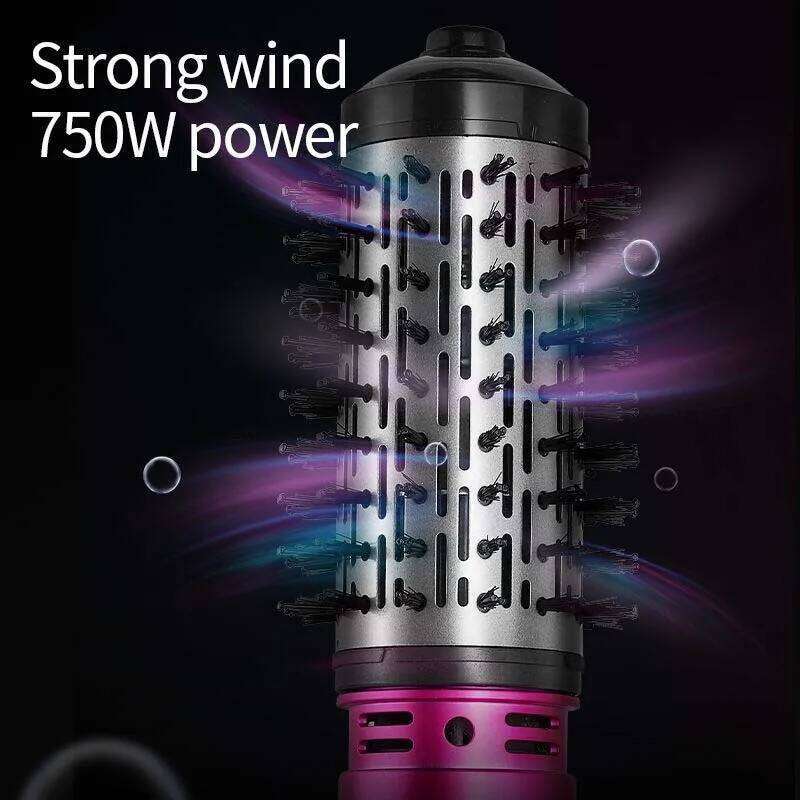 Multifunctional 3 In 1 Automatic Curler Round Rotating Hair Brush Hot Air Dryer Volumizer Styler