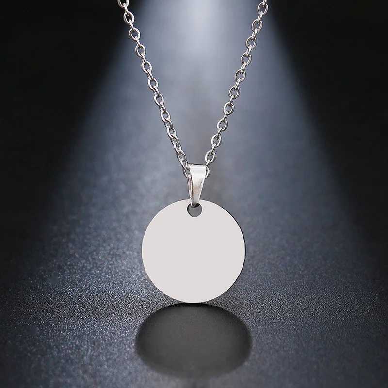 DOTIFI Stainless Steel Necklace Round Circle Pendant For Women Elegant Clavicle Rose Gold Necklace Wedding Jewelry Wholesale W250618