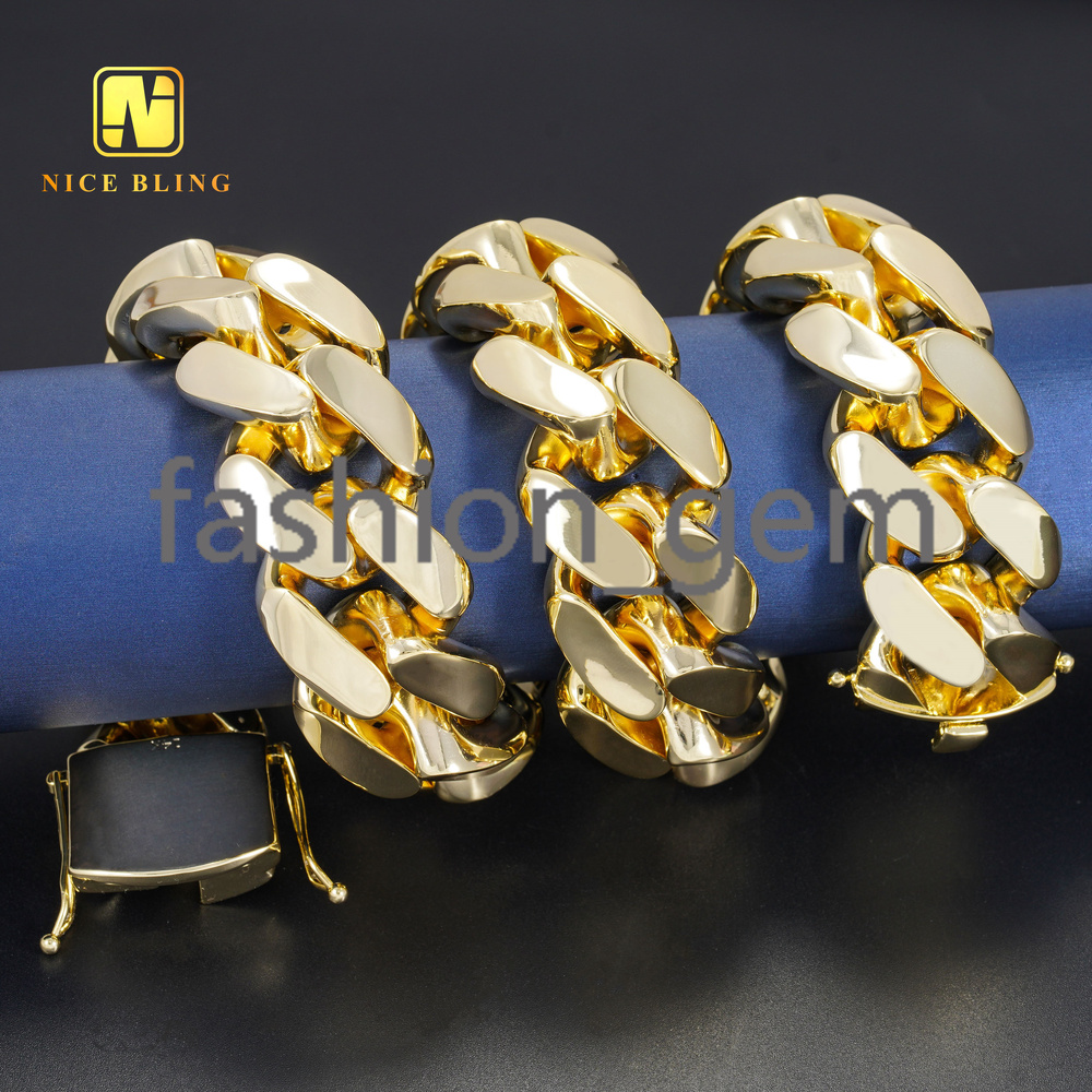 Hip Hop Jewelry Fashion Luxury and Heavy Necklace Super Big Cuban Necklace 18K Gold Plated Cuban Link Chain Miami Cuban Link