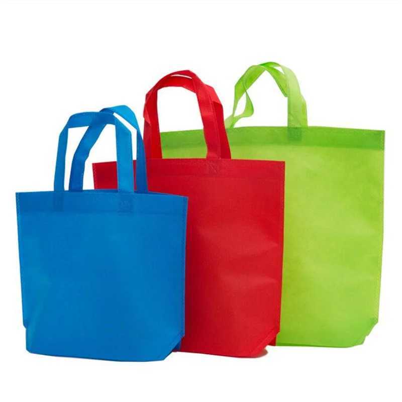 S/M/L Three Size Environmental Shopping Bag Reusable Foldable Nonwoven Tote Bag Portable Grocery Storage Handbag Folding Pouch B250618