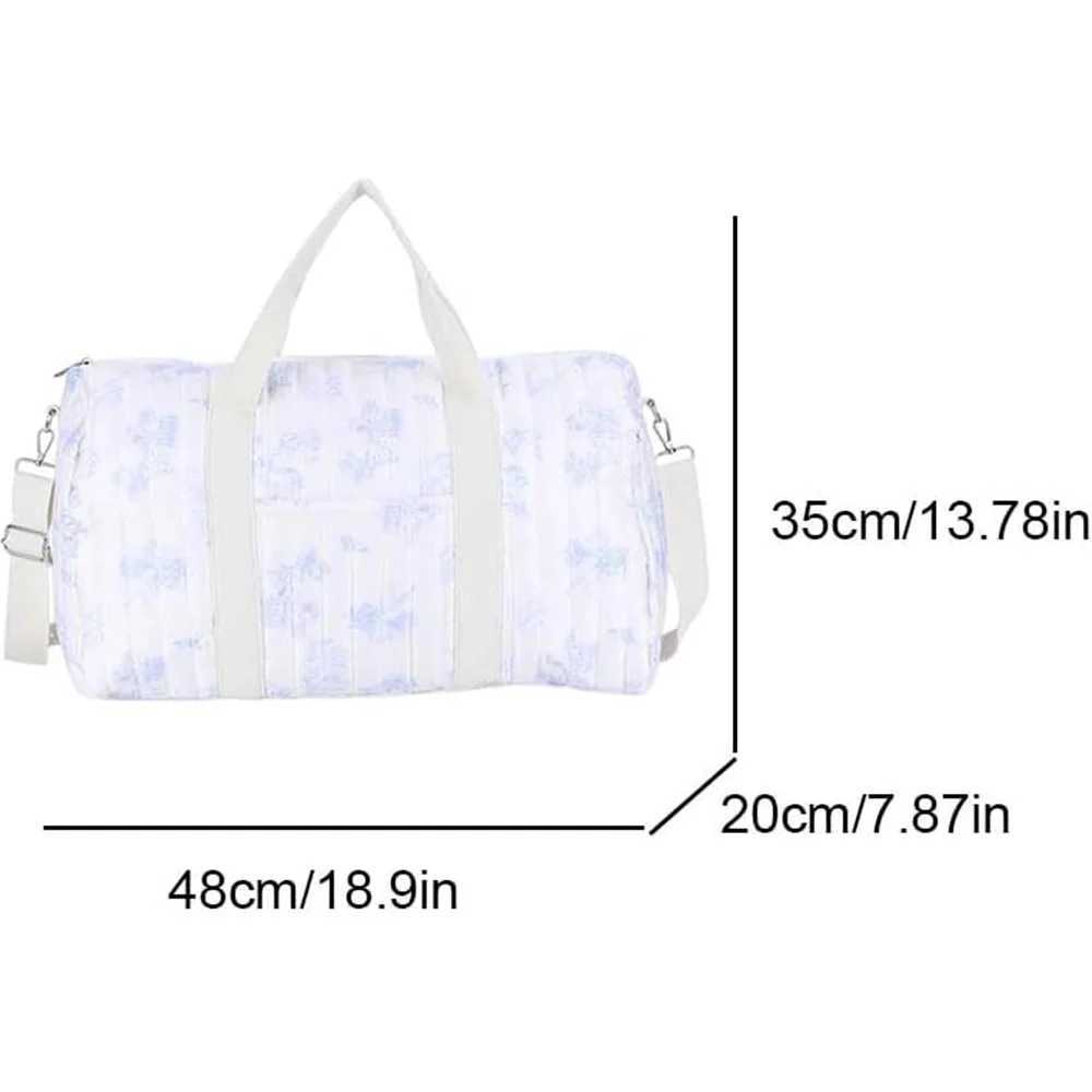 Quilted Duffle Bag For Women Cute Weekender Bag Heart Floral Travel Bag Aesthetic Puffer Travel Bag Diaper Tote Bag Vacation W250618