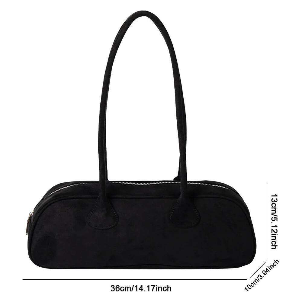 Quality Matte Nubuck Suede Boston Tote Large Winter Office Commuter Shoulder Shopping Bag For Women Handbag