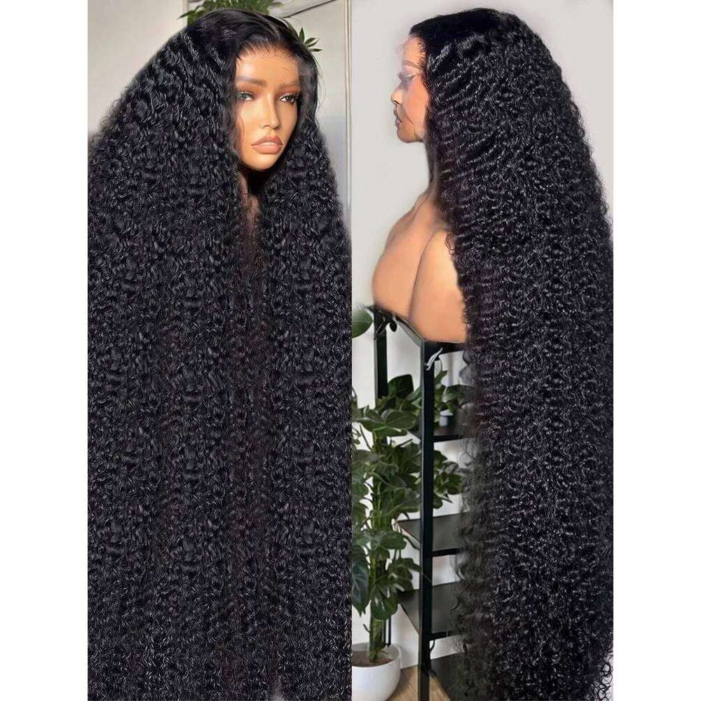 300 Density Curly Wigs Human Hair Deep Wave Lace Frontal Wig Glueless 5x5 Closure Brazilian Wet and Wavy For Women
