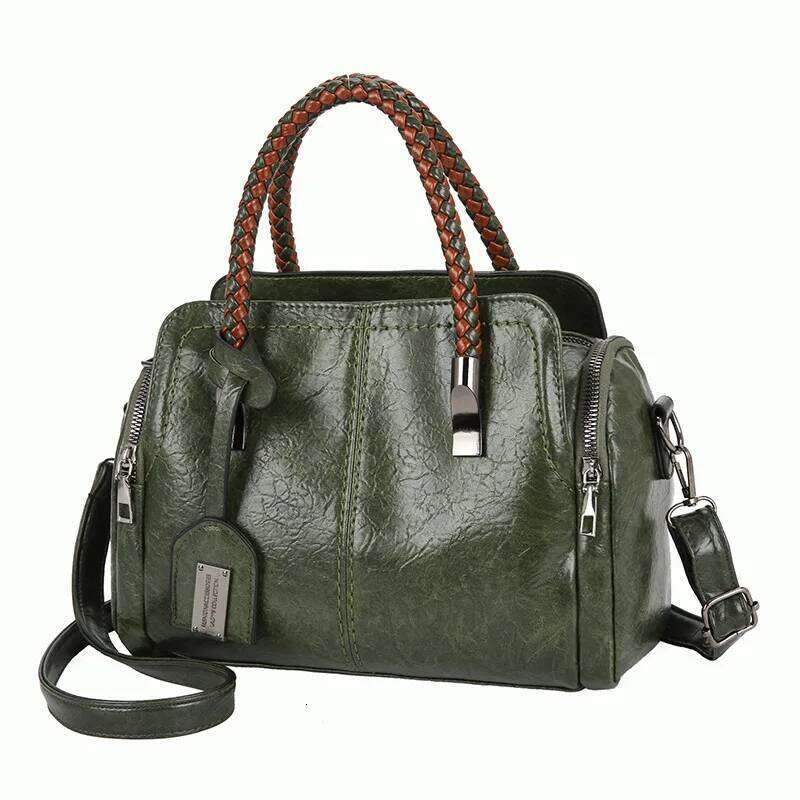 2025 Autumnwinter Vintage European And American Style Contrasting Women Handbag Crossbody Multi Compartment Boston Women's Bags