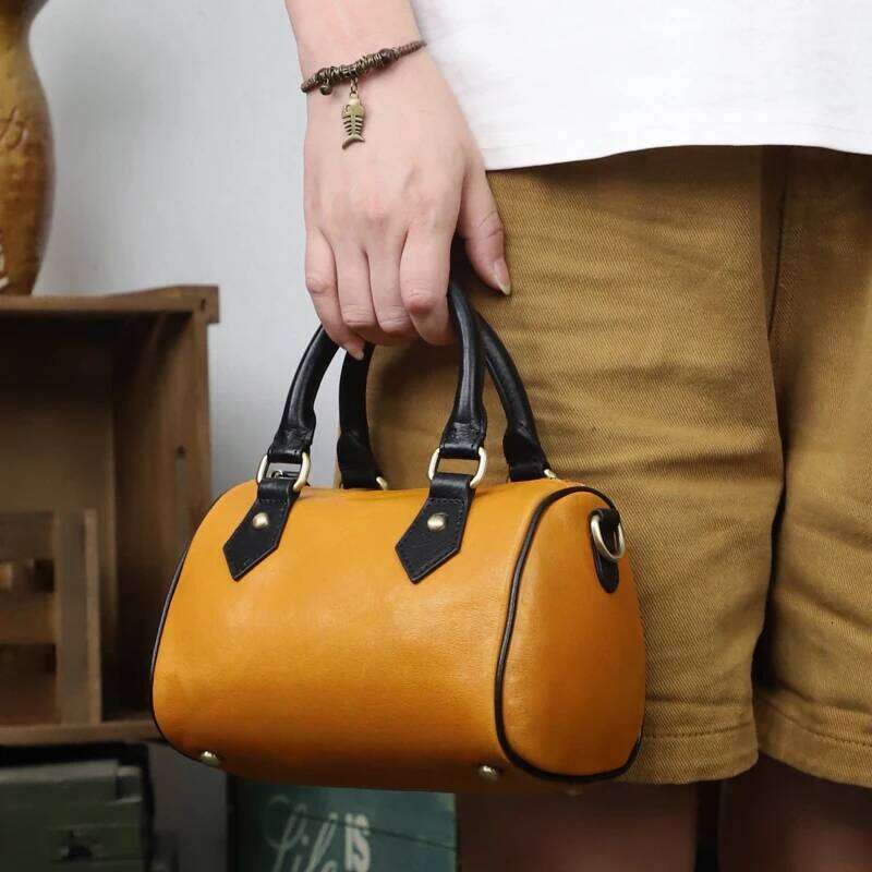 Classic Boston Shoulder Bags For Women Crossbody Shopper Fashion And Vintage Genuine Leather Ladies Female Handbags