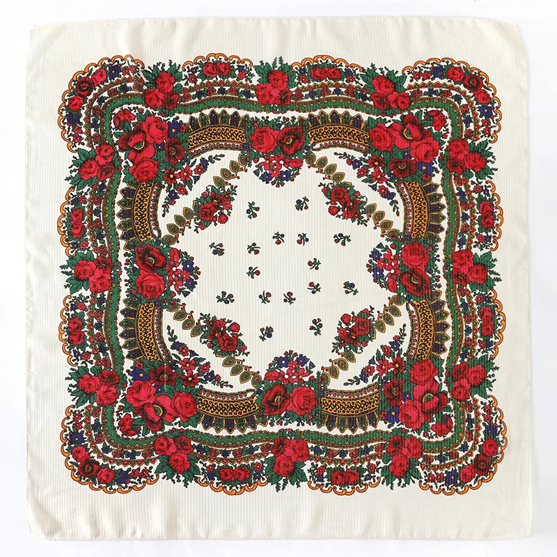 70X70CM High-Quality Square Fashion Scarf Women Floral Cotton Bandanas Lady Scarves HIjab Headband Accessories Handkerchief Hair 250617