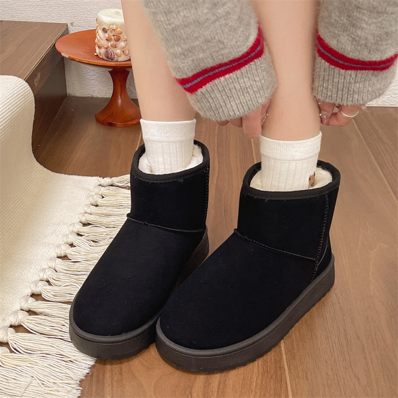 hot Free shipping designer Boots for woman winter cotton shoes keep warm anti slip Ankle Boots Fashion vintage casual snow boots black grey