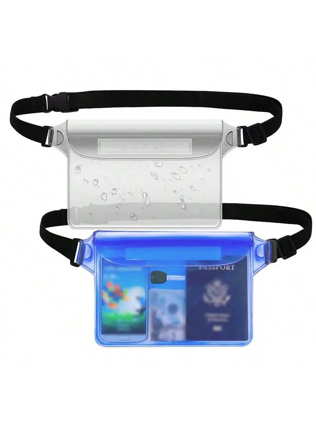 2pcs Summer Outdoor Sports Waterproof Pouch PVC Waterproof Waist Bag Beach Bag Beach Waterproof Mobile Phone Bag Three Layers S B250618