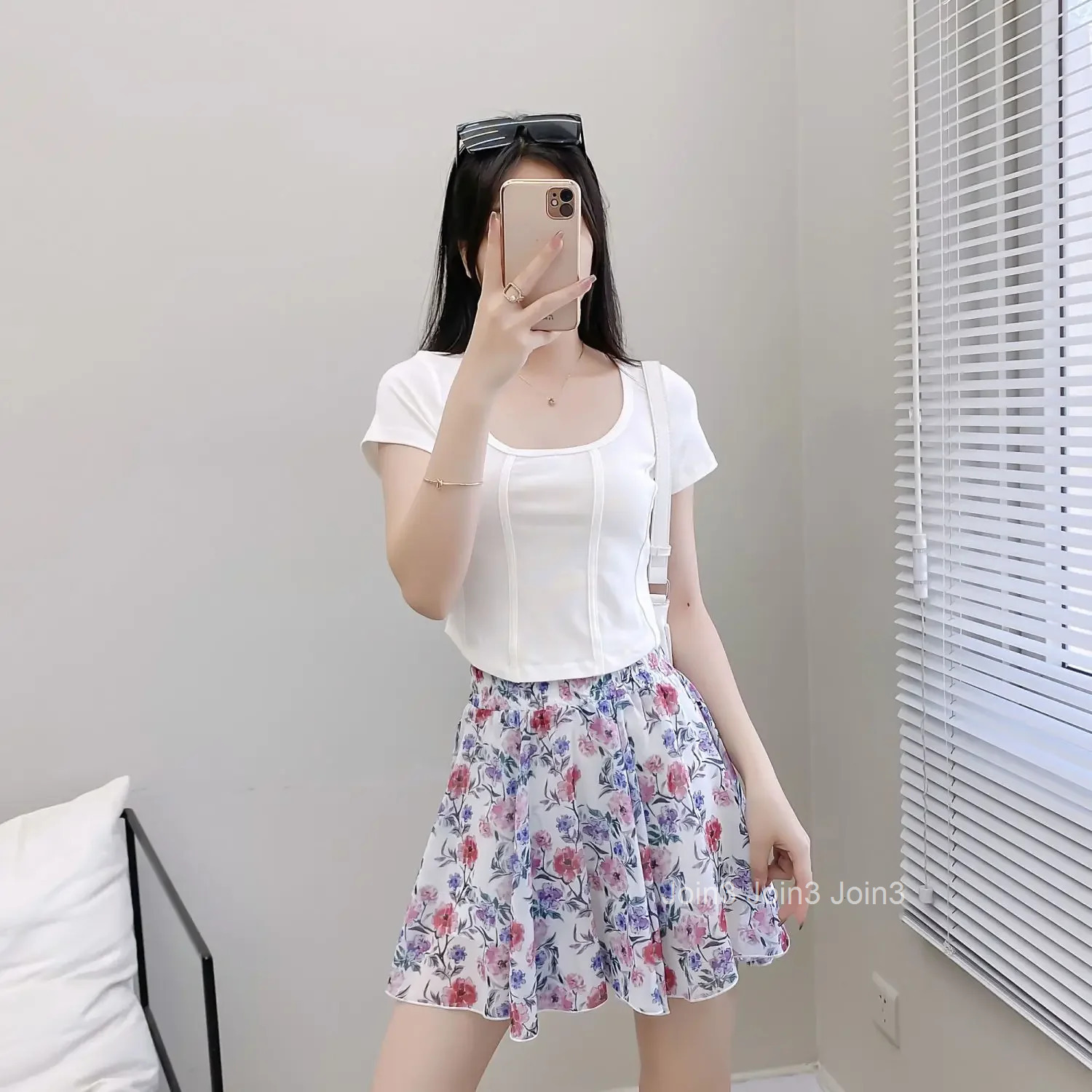 Mini Chiffon Woman Skirt Floral High Waist Short Skirts for Women Streetwear Modest Casual Luxury Elegant Premium 2025 Trend V