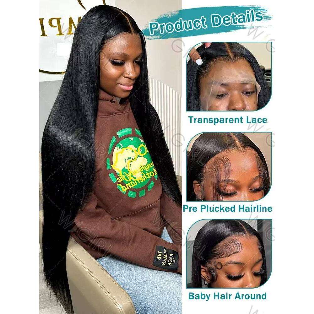Wigirl 220% HD 13x6 Bone Straight 30 40 Inch Front Human Hair 13x4 Lace Frontal Wig 5x5 Glueless Closure Wigs For Women