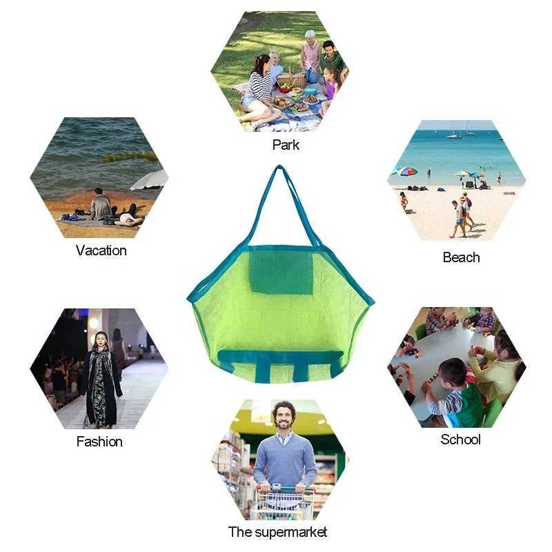 Beach Mesh Bag Children Sand ay Protable Kids Beach Toys Clothes Bags Toy Storage Sundries Organizers Bag Cosmetic Makeup Bags B250618